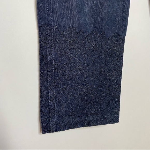 Escada Piped Embroidered Hem Straight Jeans L/42 - Picture 8 of 10